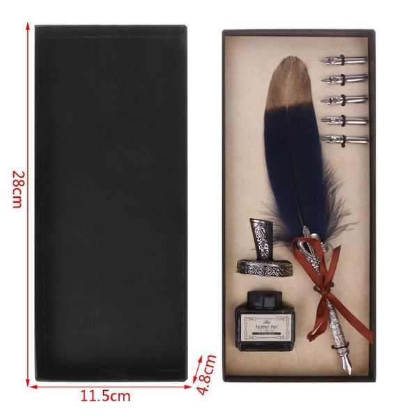 fountain pens 2021 vintage feather quill dip pen with ink +5 nibs set stationery gift
fountain pens 2021 vintage feather quill dip pen with ink +5 nibs set stationery gift