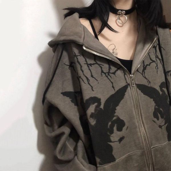 women's jackets women hip hop streetwear hoodies goth angel dark print zipper jacket coat harajuku y2k hooded clothes men punk outwear, Black;brown
women's jackets women hip hop streetwear hoodies goth angel dark print zipper jacket coat harajuku y2k hooded clothes men punk outwear, Black;brown