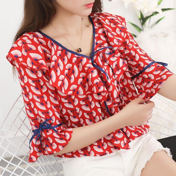 women's blouses & shirts 7698 (hall 8 row 2) take the five pieces of broken flowers, sleeves, chiffon blouse 39., White
women's blouses & shirts 7698 (hall 8 row 2) take the five pieces of broken flowers, sleeves, chiffon blouse 39., White