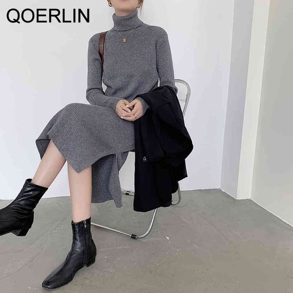 black ladies korean knitting texture high neck women autumn winter temperament sweater bottoming dress 210412, Black;gray
black ladies korean knitting texture high neck women autumn winter temperament sweater bottoming dress 210412, Black;gray