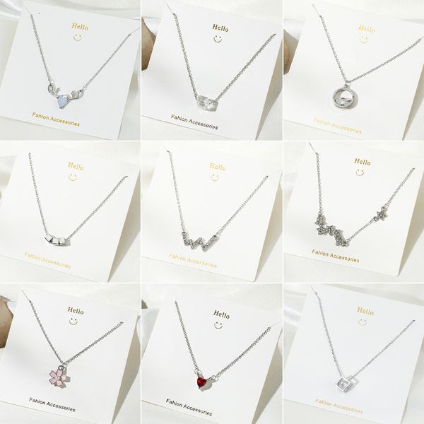 style east gate design flower pearl inlaid diamond star moon cross antler necklace net red pendant female, Silver
style east gate design flower pearl inlaid diamond star moon cross antler necklace net red pendant female, Silver