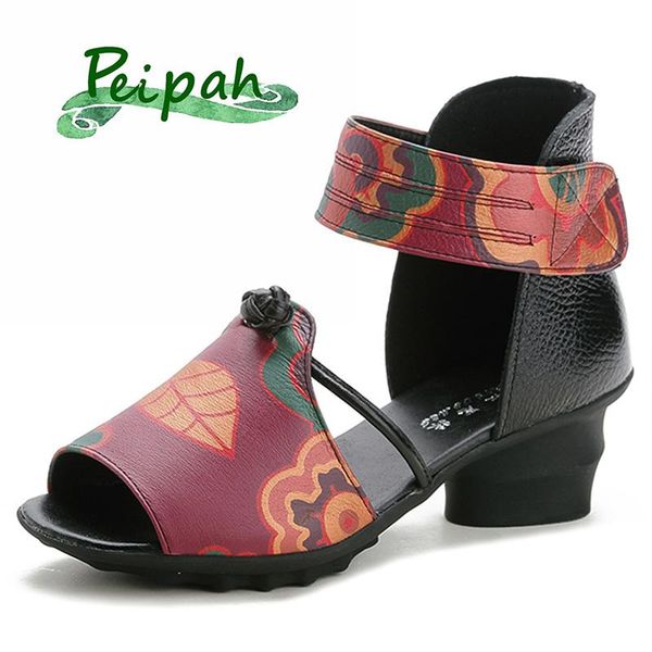 dress shoes peipah summer genuine leather female sandals printed traditional mother roman fish mouth thick heel, Black
dress shoes peipah summer genuine leather female sandals printed traditional mother roman fish mouth thick heel, Black