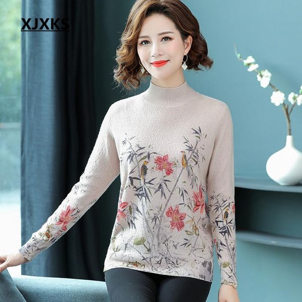 women's sweaters xjxks women turtleneck sweater 2021 autumn winter fashion print casual 100% wool knitted pullover, White;black
women's sweaters xjxks women turtleneck sweater 2021 autumn winter fashion print casual 100% wool knitted pullover, White;black