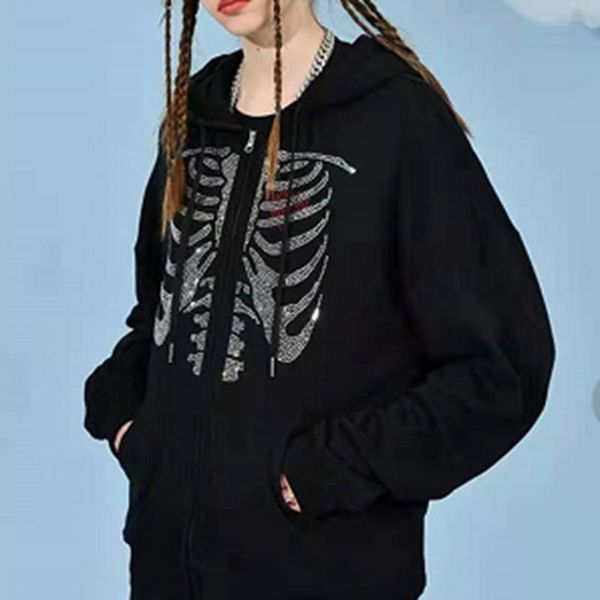 women's jackets y2k aesthetic diamonds skull print sweatshirts gothic vintage oversized hoodies long sleeve coat 90s women jacket grung, Black;brown
women's jackets y2k aesthetic diamonds skull print sweatshirts gothic vintage oversized hoodies long sleeve coat 90s women jacket grung, Black;brown