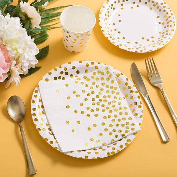 disposable dinnerware 175 pcs tableware bronzing paper plate napkin cup knife and fork spoon party decoration cutlery
disposable dinnerware 175 pcs tableware bronzing paper plate napkin cup knife and fork spoon party decoration cutlery