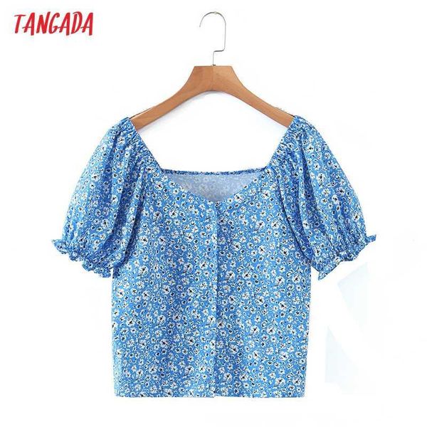 tangada women retro blue flowers print shirt short sleeve summer chic female shirt rb22 210609, White
tangada women retro blue flowers print shirt short sleeve summer chic female shirt rb22 210609, White