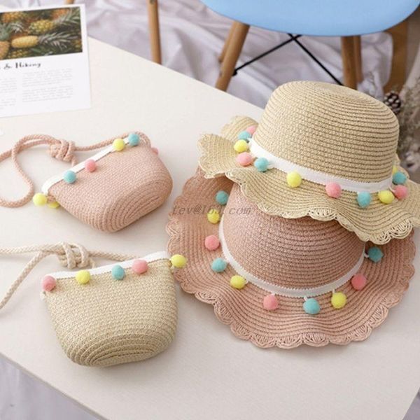 kids girls large wide brim straw woven sun protection beach hat colorful pompom ball summer floppy bucket cap portable handbag caps & hats, Yellow
kids girls large wide brim straw woven sun protection beach hat colorful pompom ball summer floppy bucket cap portable handbag caps & hats, Yellow