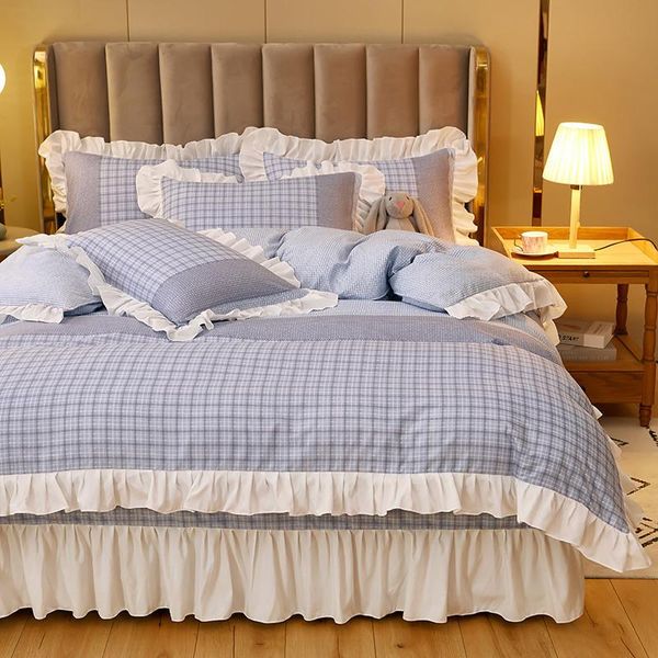 bedding sets duvet cover set 4 pieces grid ruffle bedclothes include bedskirt 2pcs pillowcase comforter for kids and oceania
bedding sets duvet cover set 4 pieces grid ruffle bedclothes include bedskirt 2pcs pillowcase comforter for kids and oceania