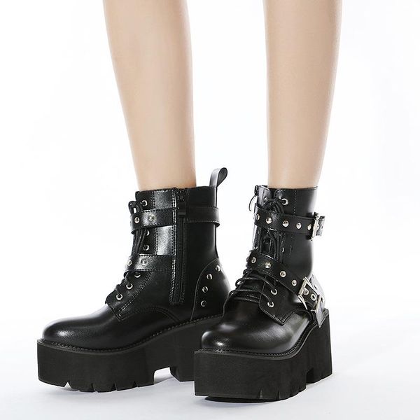 boots winter fashion high platform leather wedges ankle women 2021 female punk style heels shoes for woman, Black
boots winter fashion high platform leather wedges ankle women 2021 female punk style heels shoes for woman, Black
