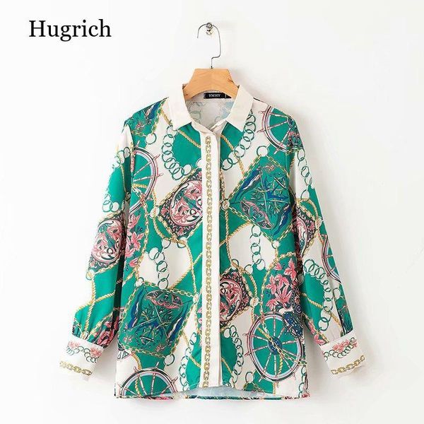 women's blouses & shirts est women boho chain pattern blouse long sleeve turn down collar side split female casual stylish, White
women's blouses & shirts est women boho chain pattern blouse long sleeve turn down collar side split female casual stylish, White