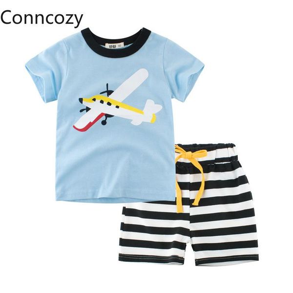 cotton children's sets striped plane bus boat print t shirt shorts set kids clothing summer clothes baby boy two-piece suit, White
cotton children's sets striped plane bus boat print t shirt shorts set kids clothing summer clothes baby boy two-piece suit, White