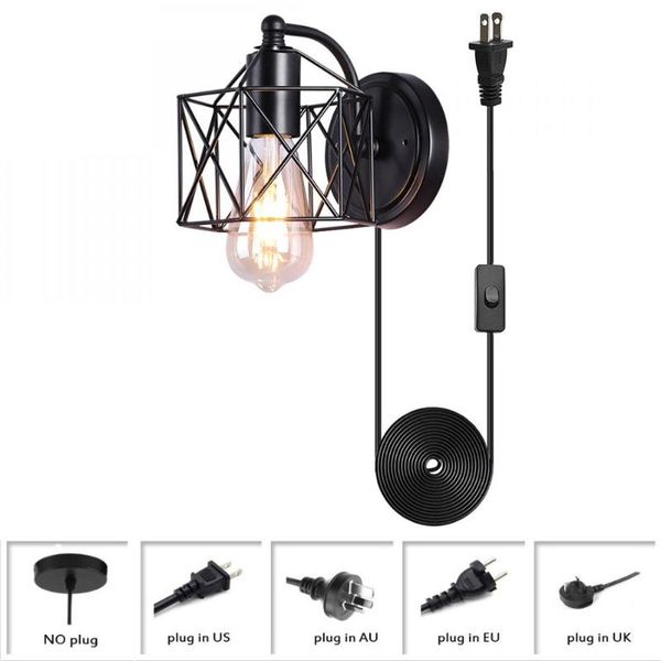 wall lamp industrial edison antique simplicity lighting, wire cage sconces lighting fixtures, retro black plug in
wall lamp industrial edison antique simplicity lighting, wire cage sconces lighting fixtures, retro black plug in