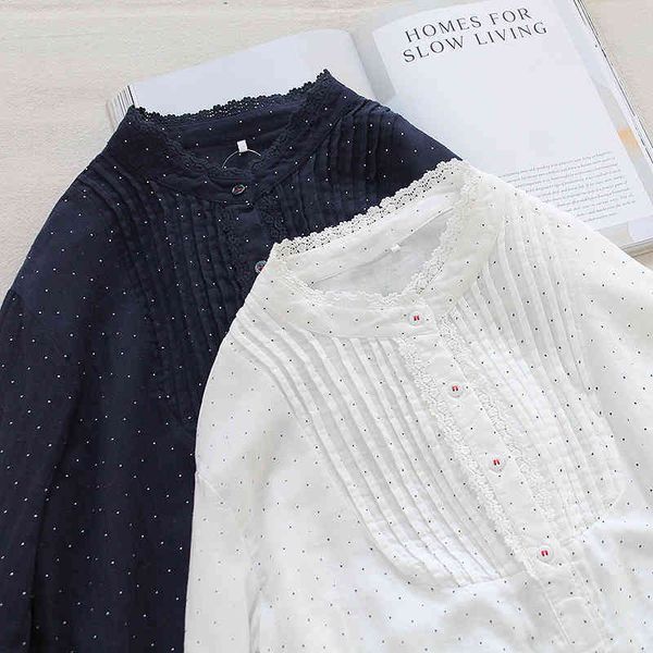 women's blouses & shirts lamtrip boutique lace eed polka dots print double-layer soft cotton yarn shirt blouse vintage vchd, White
women's blouses & shirts lamtrip boutique lace eed polka dots print double-layer soft cotton yarn shirt blouse vintage vchd, White