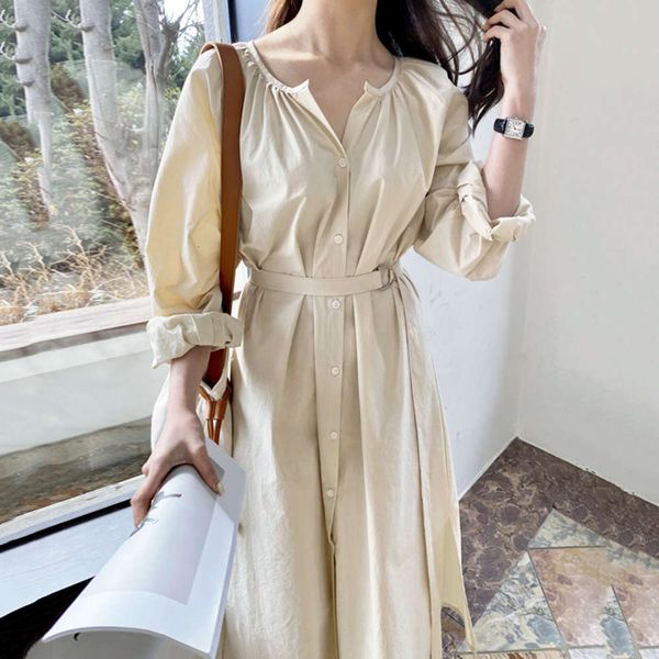 casual dresses dress women clothesspring simple cream apricot round neck loose shirt skirt versatile buckle lace up 308k, Black;gray
casual dresses dress women clothesspring simple cream apricot round neck loose shirt skirt versatile buckle lace up 308k, Black;gray