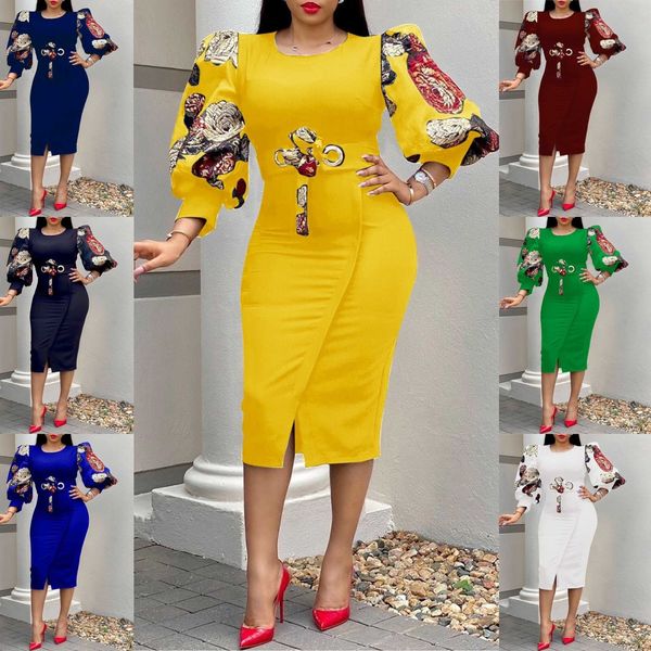sleeved dress 2021 summer women's large temperament large print drs, Black;gray
sleeved dress 2021 summer women's large temperament large print drs, Black;gray
