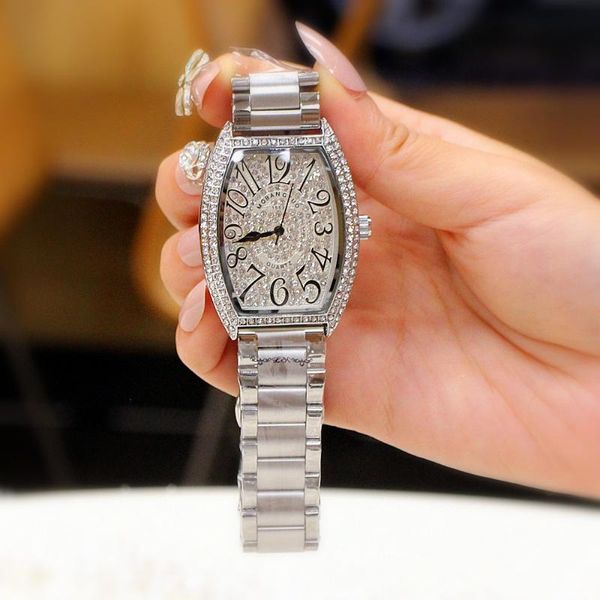 wristwatches women's watch waterproof full bore barrel type diamond inlaid fashion, Slivery;brown
wristwatches women's watch waterproof full bore barrel type diamond inlaid fashion, Slivery;brown