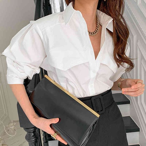 spring women fashion elegante office lady blouse solid color white long puff sleeve minimalist loose shirt 8p120 210510
spring women fashion elegante office lady blouse solid color white long puff sleeve minimalist loose shirt 8p120 210510