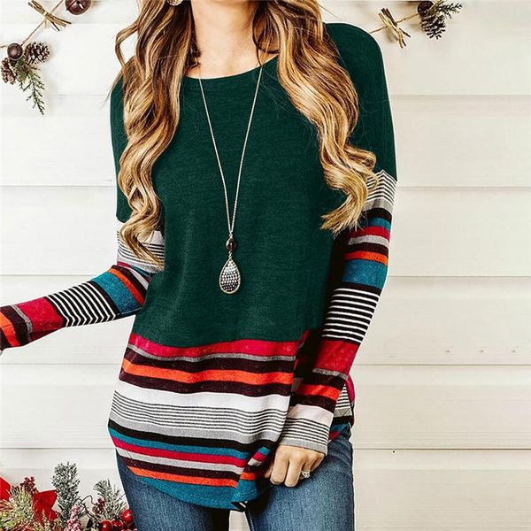 striped t shirt women splicing long sleeve loose tee shirts autumn winter t-shirt fashion female o-neck women's, White
striped t shirt women splicing long sleeve loose tee shirts autumn winter t-shirt fashion female o-neck women's, White