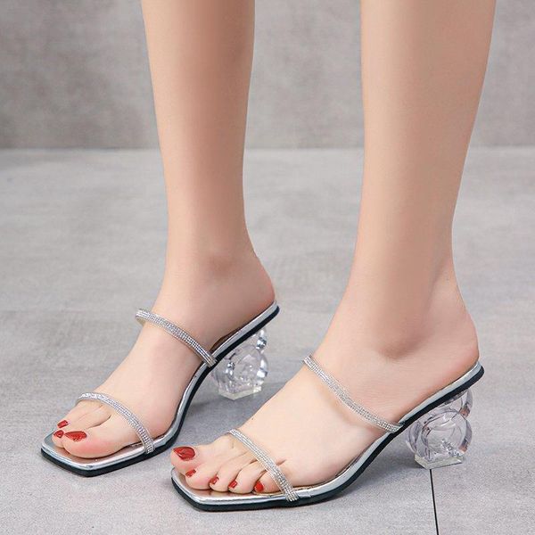 slippers outdoor women's summer sandals in 2021 transparent heel fashion flash drill crystal high-heeled shoes, Black
slippers outdoor women's summer sandals in 2021 transparent heel fashion flash drill crystal high-heeled shoes, Black