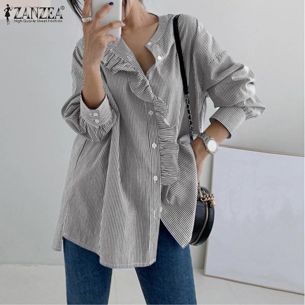 women and blouses 2021 zanzea autumn casual long sleeve buttons casaul office striped shirts plus size blusas femininas 5xl women's &, White
women and blouses 2021 zanzea autumn casual long sleeve buttons casaul office striped shirts plus size blusas femininas 5xl women's &, White