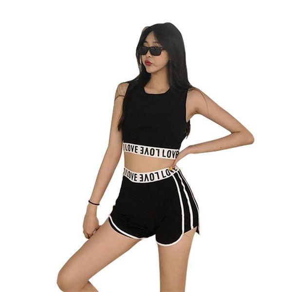 love letter print tank shorts women's set o neck sleeveless crop casual clothing sporting women two piece pants, White
love letter print tank shorts women's set o neck sleeveless crop casual clothing sporting women two piece pants, White