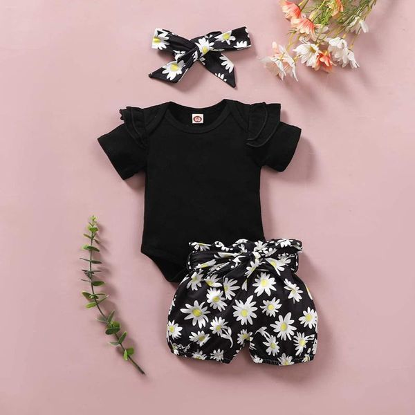 clothing sets #vw born infant baby clothes girls solid ruffle romper +flower floral print shorts +headband 3pcs ropa niña, White
clothing sets #vw born infant baby clothes girls solid ruffle romper +flower floral print shorts +headband 3pcs ropa niña, White