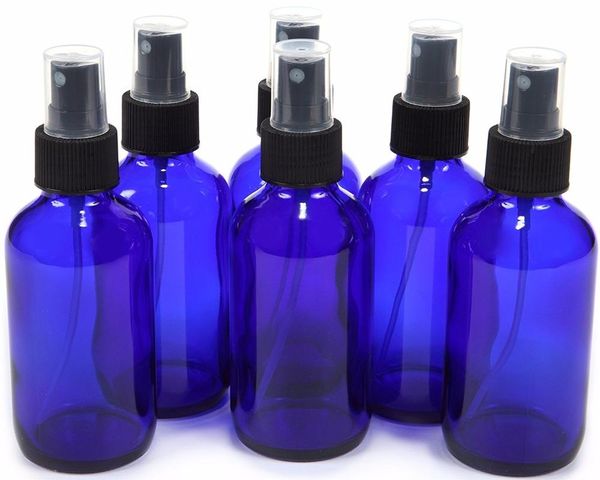 6, cobalt blue, 4 oz glass bottles, with black fine mist sprayers refillable essential oil bottles empty cosmetic containers storage & jars
6, cobalt blue, 4 oz glass bottles, with black fine mist sprayers refillable essential oil bottles empty cosmetic containers storage & jars