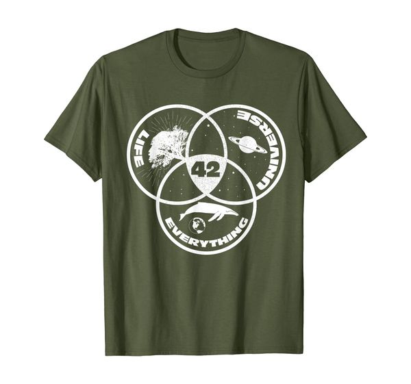 42 the answer to life the universe and everything t-shirt, White;black