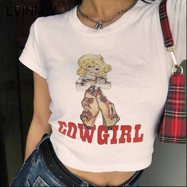 fashion women cartoon letter print slim crop summer short sleeve o neck t shirts casual girl party streetwear, White
fashion women cartoon letter print slim crop summer short sleeve o neck t shirts casual girl party streetwear, White