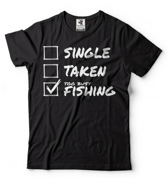 single taken fishing t-shirt mens funny t-shirt fishing hobby gift birthday tee, White;black
single taken fishing t-shirt mens funny t-shirt fishing hobby gift birthday tee, White;black
