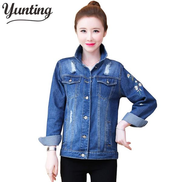 women's jackets 2021 autumn women embroidered flower short wash long-sleeve denim jacket light blue female jeans, Black;brown
women's jackets 2021 autumn women embroidered flower short wash long-sleeve denim jacket light blue female jeans, Black;brown