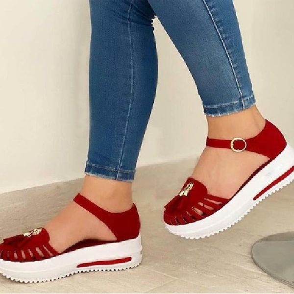 sandals summer wedges women fashion hollow out tassel women's shoes round toe casual non-slip buckle plus size shose, Black
sandals summer wedges women fashion hollow out tassel women's shoes round toe casual non-slip buckle plus size shose, Black
