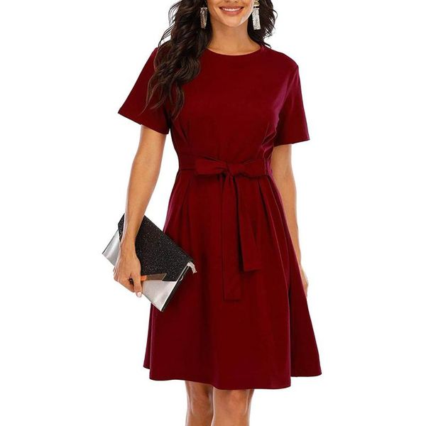 casual dresses minimalist korean chic slim women lace up waist solid color short sleeve a line dress vestido de mujer#g3, Black;gray
casual dresses minimalist korean chic slim women lace up waist solid color short sleeve a line dress vestido de mujer#g3, Black;gray
