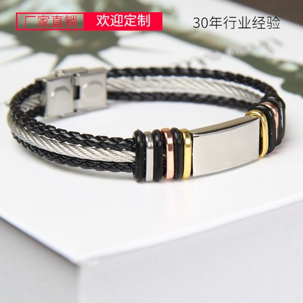 new multi-layer jewelry wire rubber rope smooth tong brand fashion korean bracelet 304 steel buckle, Golden;silver
new multi-layer jewelry wire rubber rope smooth tong brand fashion korean bracelet 304 steel buckle, Golden;silver
