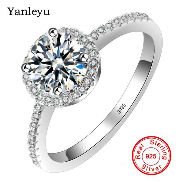 wedding rings yanleyu classic 1ct round sona diamant bands ring real 925 sterling silver engagement for women fine jewelry pr137, Slivery;golden
wedding rings yanleyu classic 1ct round sona diamant bands ring real 925 sterling silver engagement for women fine jewelry pr137, Slivery;golden