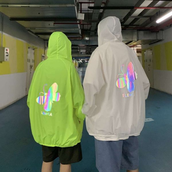 men's and women's sweater summer wear reflective luminous printing casual men's loose jacket coat couple, Black;brown
men's and women's sweater summer wear reflective luminous printing casual men's loose jacket coat couple, Black;brown