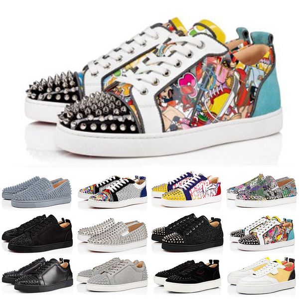 2022 red bottoms sneakers men women designer dress shoes high low black white camo green glitter grey pink leather mens fashion spikes casua
2022 red bottoms sneakers men women designer dress shoes high low black white camo green glitter grey pink leather mens fashion spikes casua