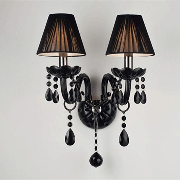 wall lamp 2 lights black crystal lamps candle e14 bulb double heads silk fabric lampshade bedroom lighting
wall lamp 2 lights black crystal lamps candle e14 bulb double heads silk fabric lampshade bedroom lighting