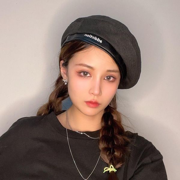 berets japanese casual letter beret female autumn and winter fashion suede painter hat korean version wild literary octagonal, Blue;gray
berets japanese casual letter beret female autumn and winter fashion suede painter hat korean version wild literary octagonal, Blue;gray
