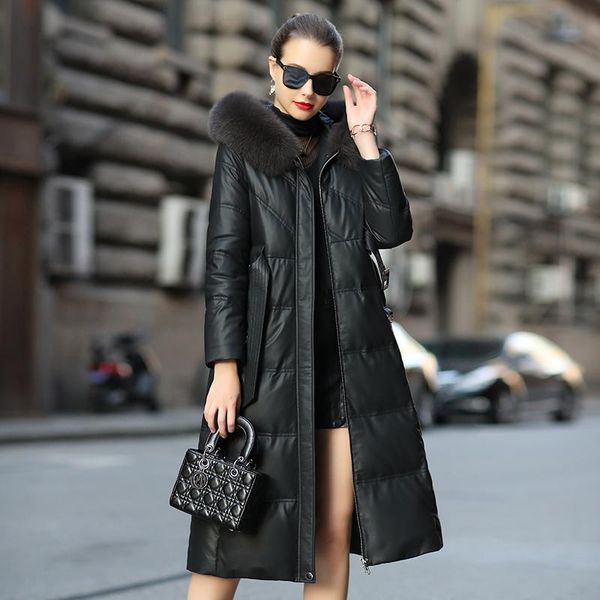 women's leather & faux winter 100% genuine jacket women 90% white duck down coat female sheepskin jackets real fur collar clothes wpy45, Black
women's leather & faux winter 100% genuine jacket women 90% white duck down coat female sheepskin jackets real fur collar clothes wpy45, Black