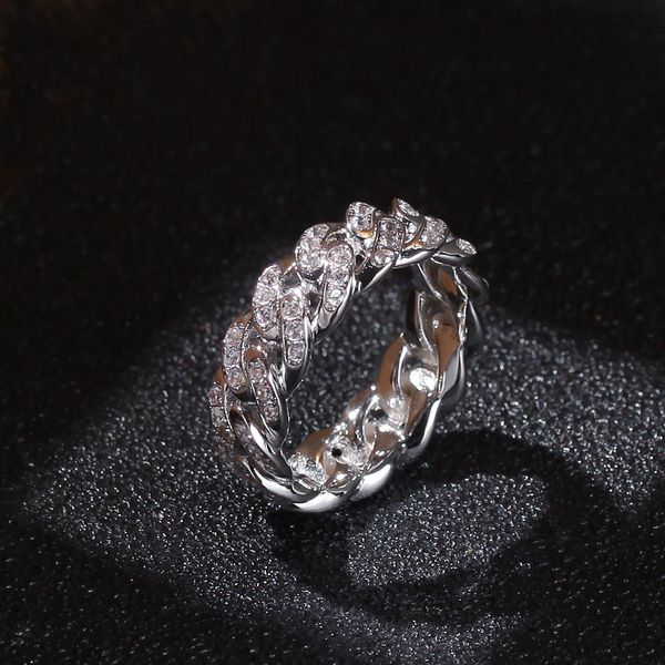 s2430 fashion jewelry men's women's ring hip-hop chain 8mm inlaid zircon rings, Golden;silver
s2430 fashion jewelry men's women's ring hip-hop chain 8mm inlaid zircon rings, Golden;silver