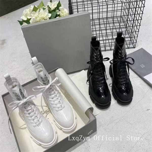 boots winter women motorcycle wool warmth rivet decoration lace-up white thick-soled non-slip outdoor leisure ankle, Black
boots winter women motorcycle wool warmth rivet decoration lace-up white thick-soled non-slip outdoor leisure ankle, Black