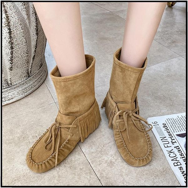 boots hkxn autumn mid tube tassel women's short keep warm flat heel ankle with lace-up bow waterproof plush big size, Black
boots hkxn autumn mid tube tassel women's short keep warm flat heel ankle with lace-up bow waterproof plush big size, Black