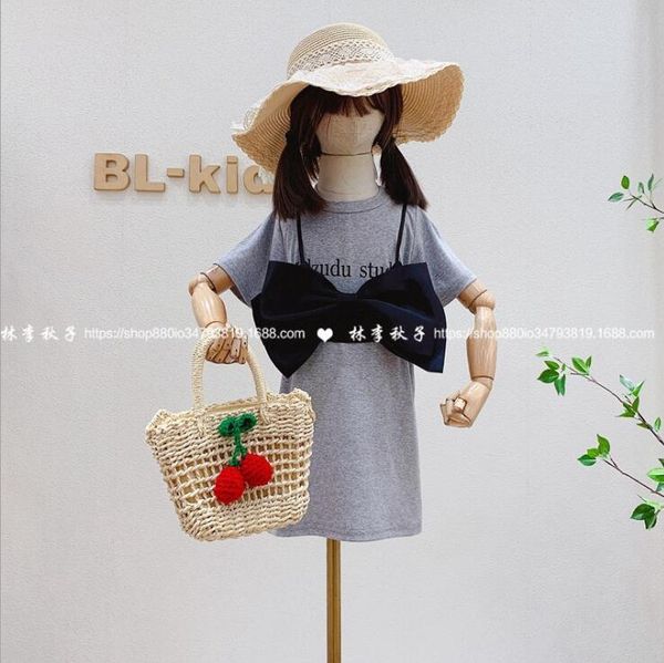 korea style girls 2 pcs set dress+bow vest fashion summer suit 3-9t a959 clothing sets, White
korea style girls 2 pcs set dress+bow vest fashion summer suit 3-9t a959 clothing sets, White