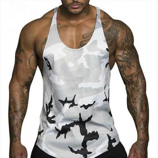 summer mens tank workout fitness vest camouflage muscle gym plus size m 3xl, White;black
summer mens tank workout fitness vest camouflage muscle gym plus size m 3xl, White;black