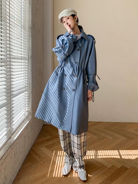 women's leather & faux haze blue jacket mid-length loose drawstring design sheepskin, Black
women's leather & faux haze blue jacket mid-length loose drawstring design sheepskin, Black