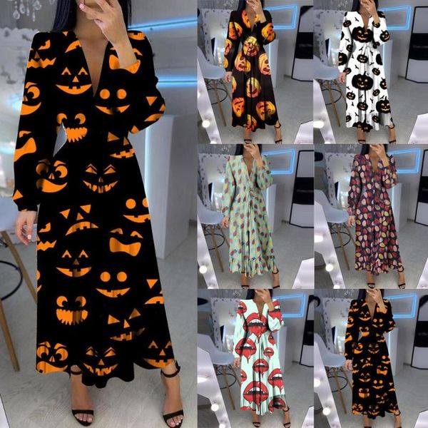theme costume halloween women dress fashion v-neck long-sleeved print oversize long dresses erotic
theme costume halloween women dress fashion v-neck long-sleeved print oversize long dresses erotic