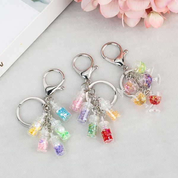 keychains 1pc multicolorn glass wishing bottle and resin wine keychain with sequin handbag keyring charms for woman, Silver
keychains 1pc multicolorn glass wishing bottle and resin wine keychain with sequin handbag keyring charms for woman, Silver