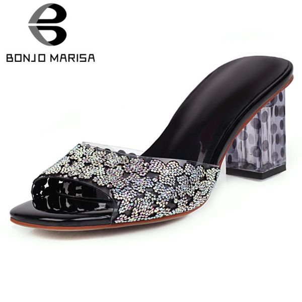 slippers bonjomarisa fashion female summer square toe slip on clear heel women high casual office shoes woman, Black
slippers bonjomarisa fashion female summer square toe slip on clear heel women high casual office shoes woman, Black
