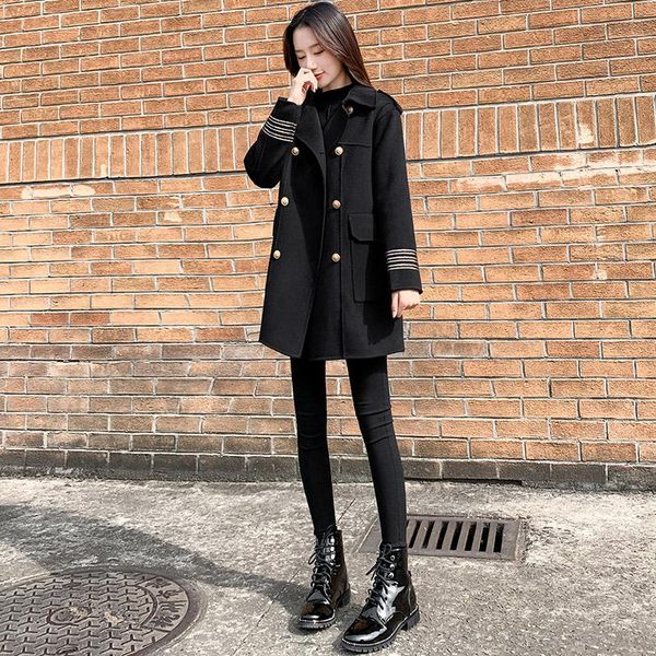 women's wool & blends black long winter jacket and coat women fall woolen trench fashion overcoat plaszcze damskie zimowe clothing be50
women's wool & blends black long winter jacket and coat women fall woolen trench fashion overcoat plaszcze damskie zimowe clothing be50